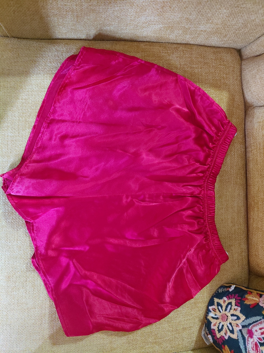 Bright Fuchsia Satin Shorts